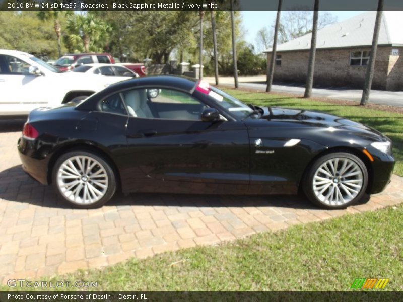 Black Sapphire Metallic / Ivory White 2010 BMW Z4 sDrive35i Roadster
