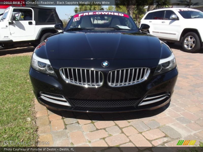 Black Sapphire Metallic / Ivory White 2010 BMW Z4 sDrive35i Roadster