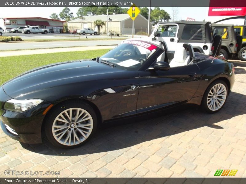 Black Sapphire Metallic / Ivory White 2010 BMW Z4 sDrive35i Roadster