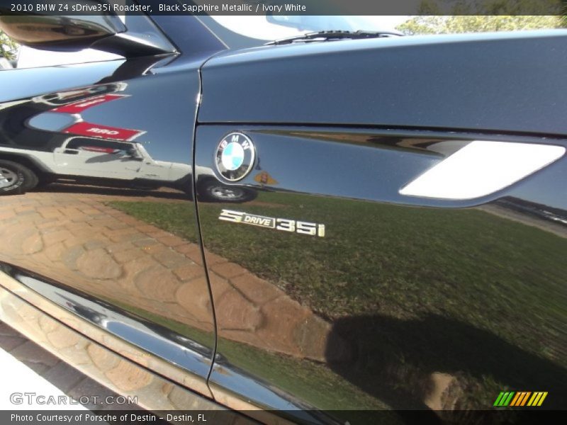 Black Sapphire Metallic / Ivory White 2010 BMW Z4 sDrive35i Roadster
