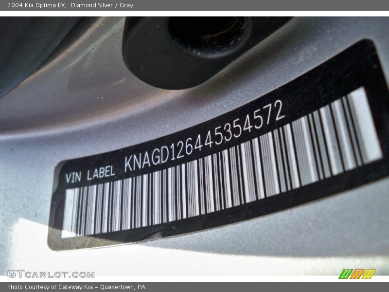 Diamond Silver / Gray 2004 Kia Optima EX
