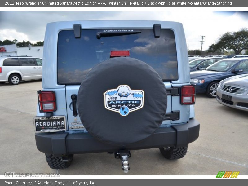 Winter Chill Metallic / Black with Polar White Accents/Orange Stitching 2012 Jeep Wrangler Unlimited Sahara Arctic Edition 4x4