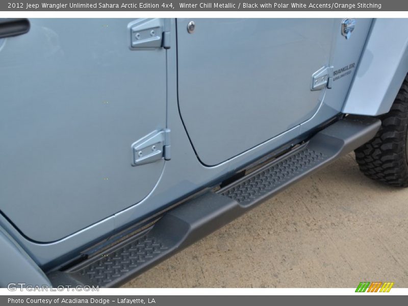 Winter Chill Metallic / Black with Polar White Accents/Orange Stitching 2012 Jeep Wrangler Unlimited Sahara Arctic Edition 4x4