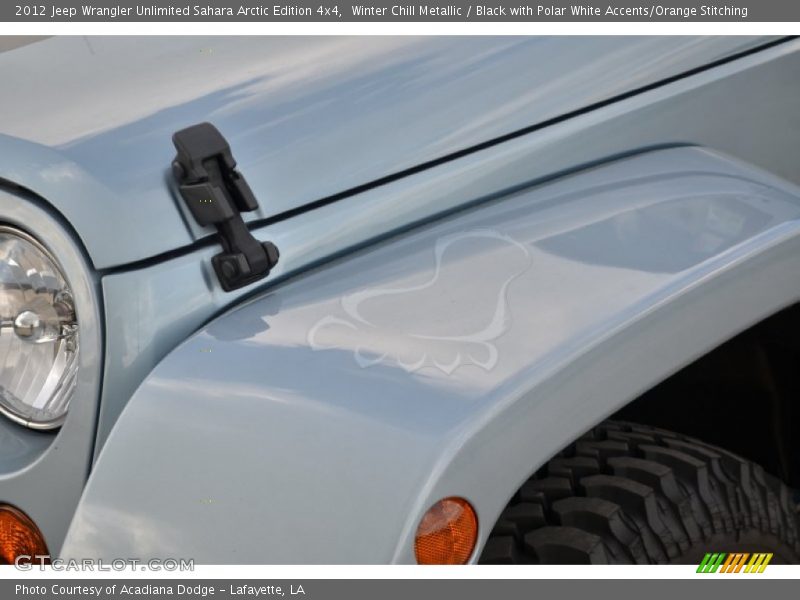 Winter Chill Metallic / Black with Polar White Accents/Orange Stitching 2012 Jeep Wrangler Unlimited Sahara Arctic Edition 4x4