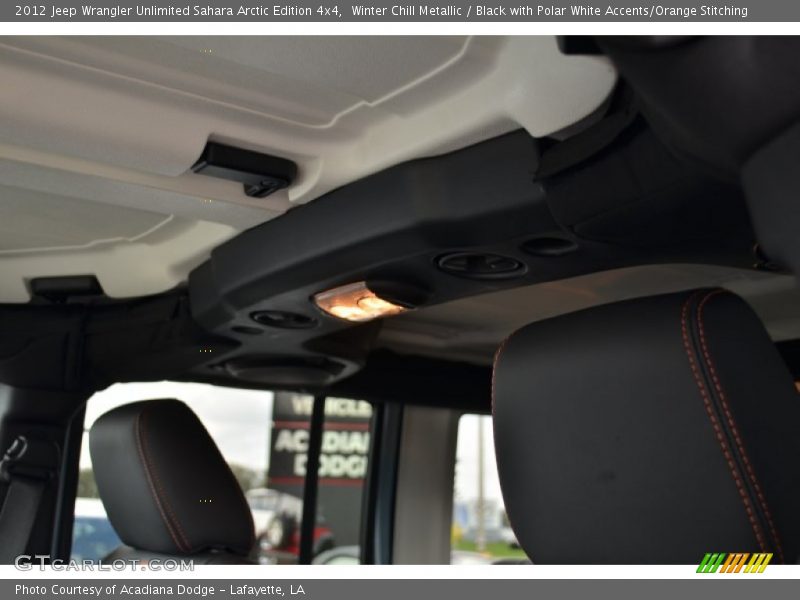 Winter Chill Metallic / Black with Polar White Accents/Orange Stitching 2012 Jeep Wrangler Unlimited Sahara Arctic Edition 4x4