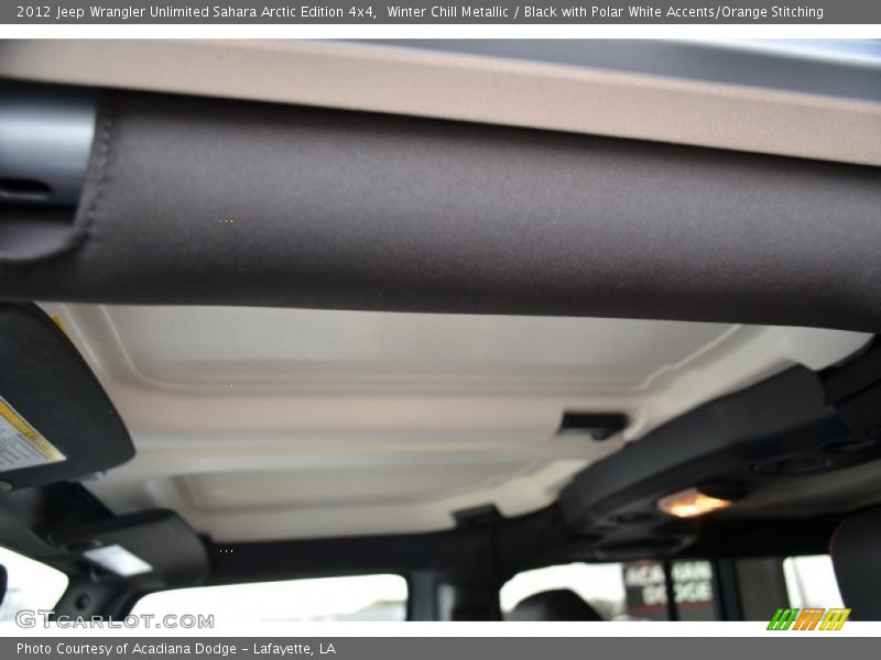 Winter Chill Metallic / Black with Polar White Accents/Orange Stitching 2012 Jeep Wrangler Unlimited Sahara Arctic Edition 4x4