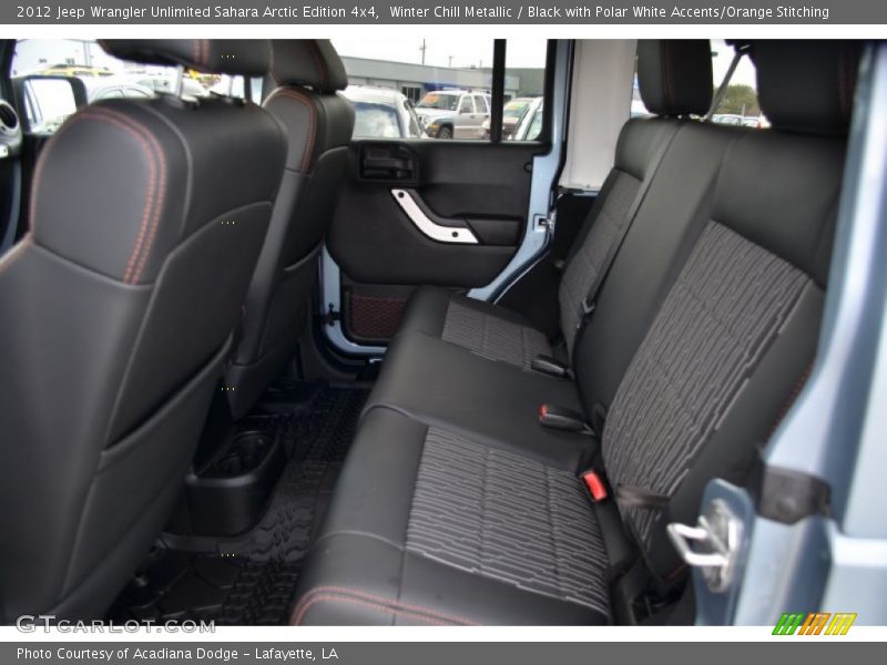 Winter Chill Metallic / Black with Polar White Accents/Orange Stitching 2012 Jeep Wrangler Unlimited Sahara Arctic Edition 4x4