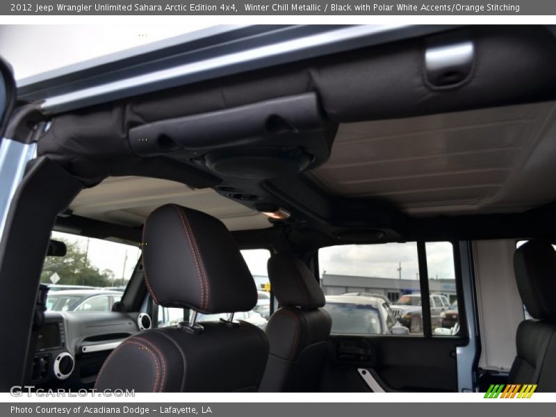 Winter Chill Metallic / Black with Polar White Accents/Orange Stitching 2012 Jeep Wrangler Unlimited Sahara Arctic Edition 4x4