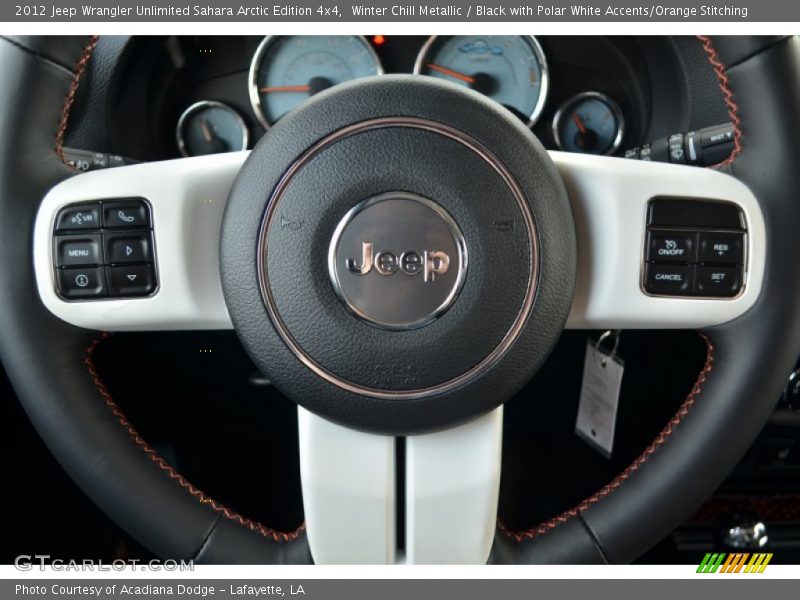 Winter Chill Metallic / Black with Polar White Accents/Orange Stitching 2012 Jeep Wrangler Unlimited Sahara Arctic Edition 4x4