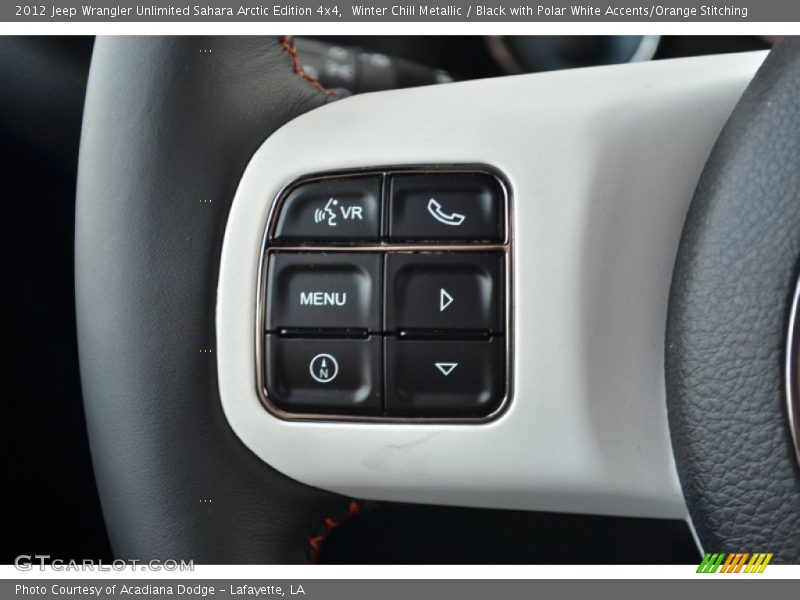 Winter Chill Metallic / Black with Polar White Accents/Orange Stitching 2012 Jeep Wrangler Unlimited Sahara Arctic Edition 4x4