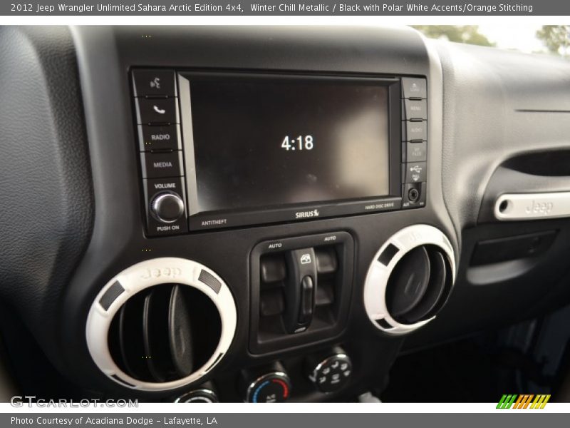 Winter Chill Metallic / Black with Polar White Accents/Orange Stitching 2012 Jeep Wrangler Unlimited Sahara Arctic Edition 4x4