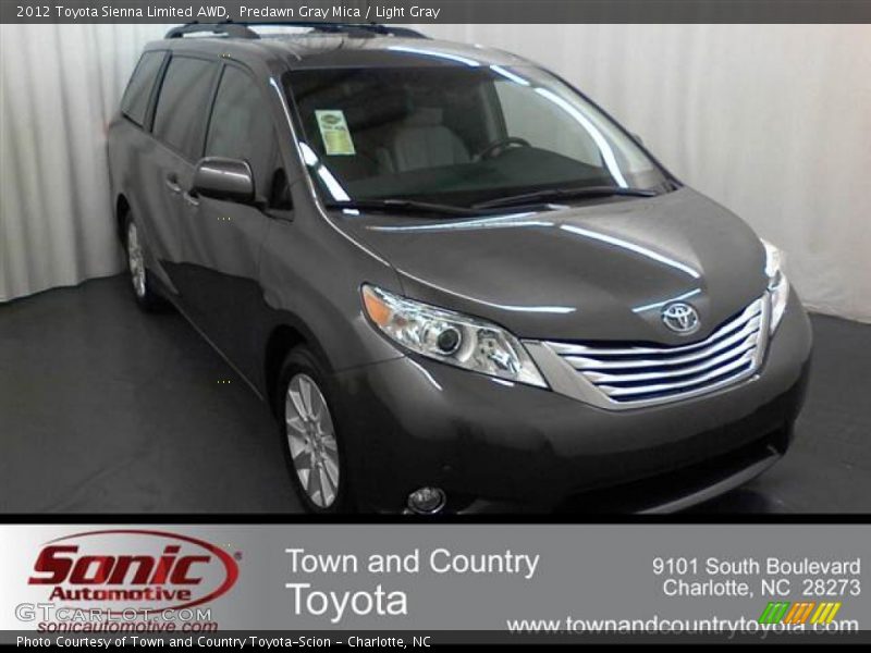 Predawn Gray Mica / Light Gray 2012 Toyota Sienna Limited AWD