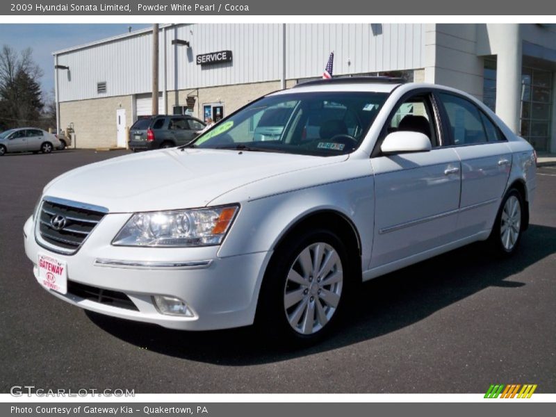 Powder White Pearl / Cocoa 2009 Hyundai Sonata Limited