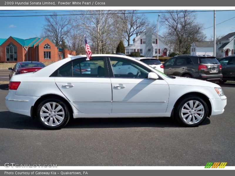 Powder White Pearl / Cocoa 2009 Hyundai Sonata Limited