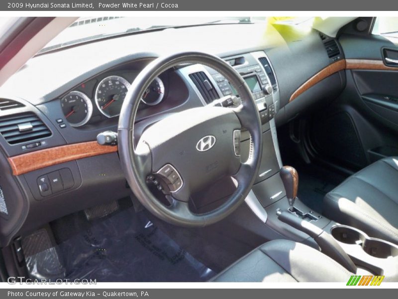 Powder White Pearl / Cocoa 2009 Hyundai Sonata Limited