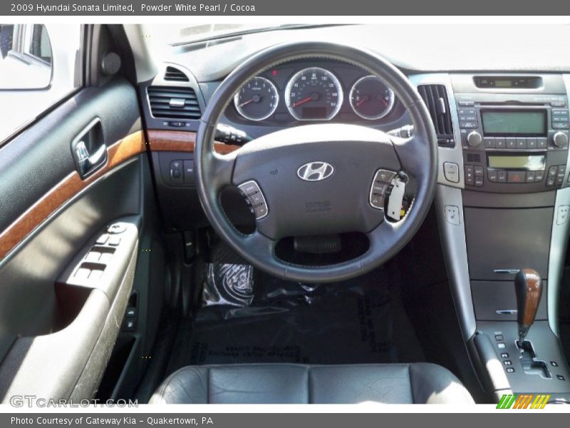Powder White Pearl / Cocoa 2009 Hyundai Sonata Limited