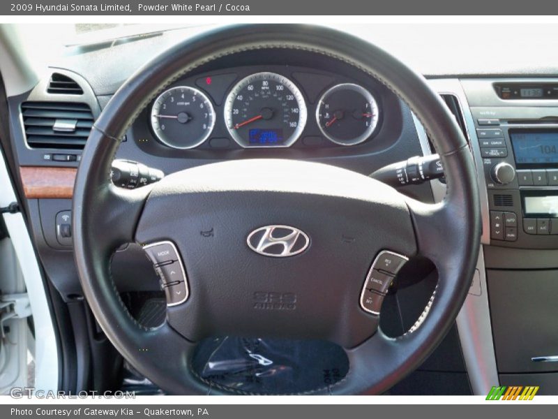 Powder White Pearl / Cocoa 2009 Hyundai Sonata Limited