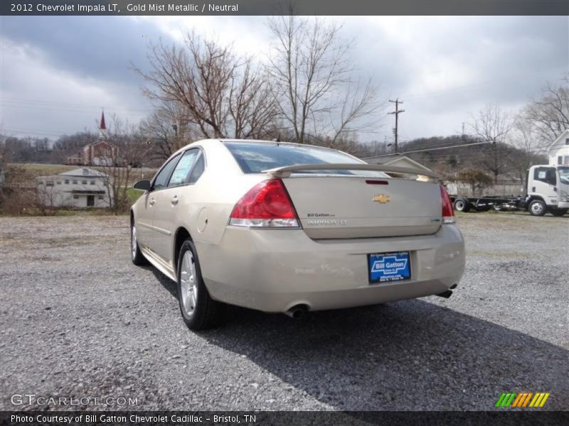 Gold Mist Metallic / Neutral 2012 Chevrolet Impala LT