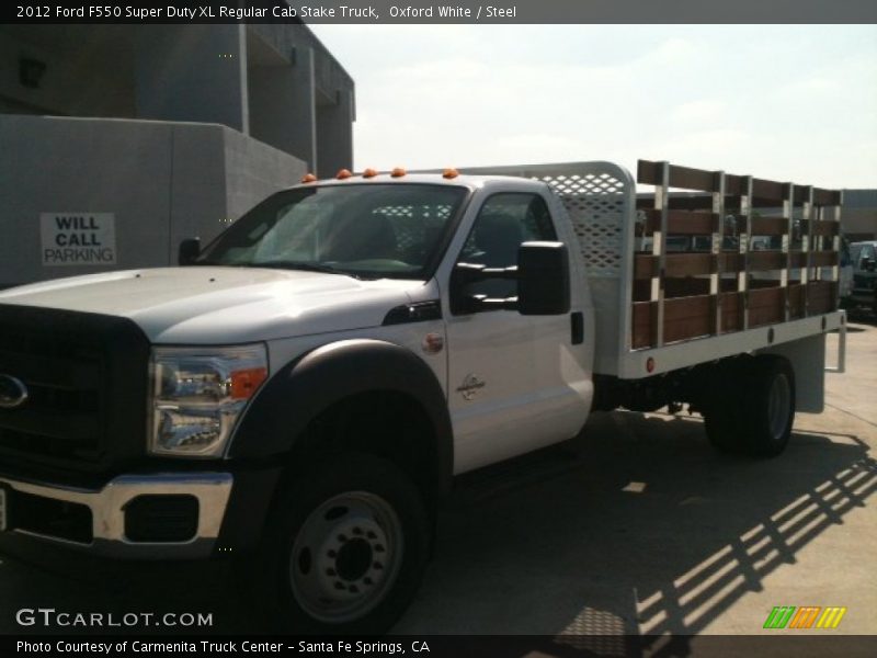 Oxford White / Steel 2012 Ford F550 Super Duty XL Regular Cab Stake Truck