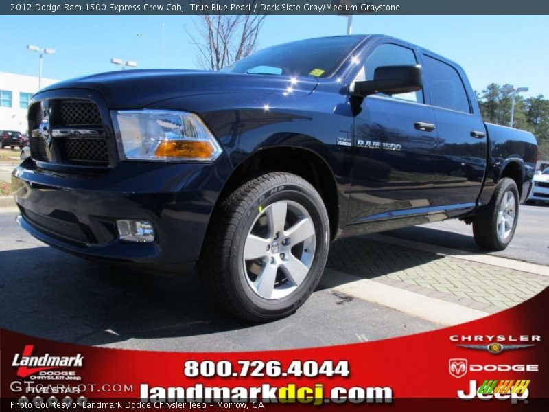 True Blue Pearl / Dark Slate Gray/Medium Graystone 2012 Dodge Ram 1500 Express Crew Cab