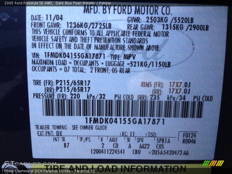 DX - 2005 Ford Freestyle SE AWD