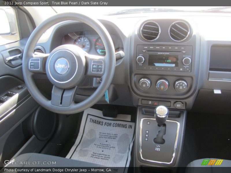 True Blue Pearl / Dark Slate Gray 2012 Jeep Compass Sport