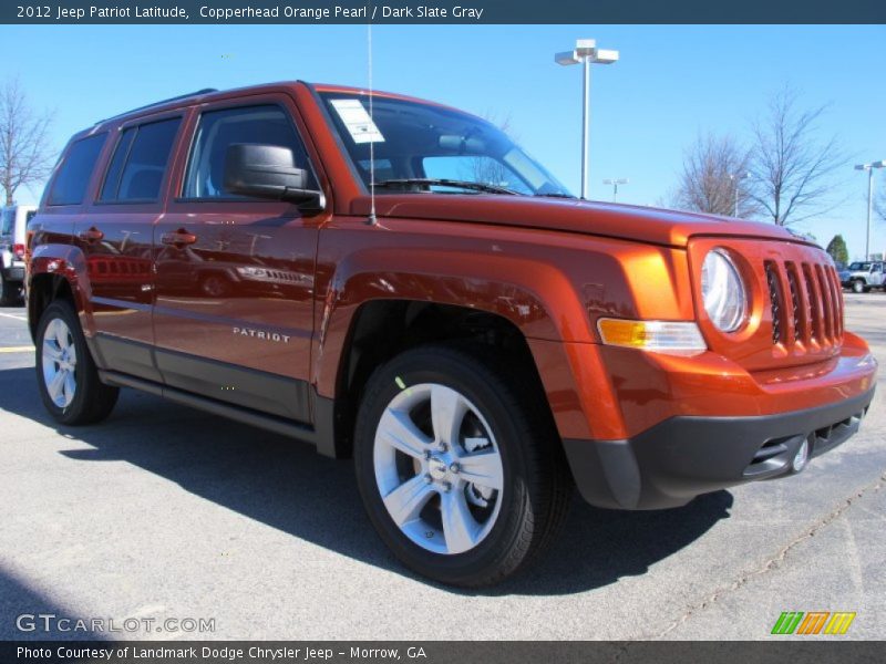 Copperhead Orange Pearl / Dark Slate Gray 2012 Jeep Patriot Latitude