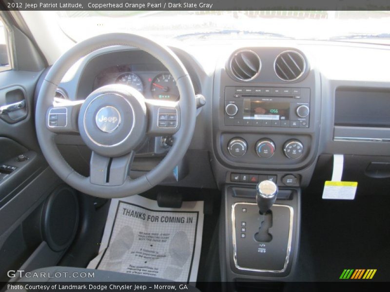 Copperhead Orange Pearl / Dark Slate Gray 2012 Jeep Patriot Latitude