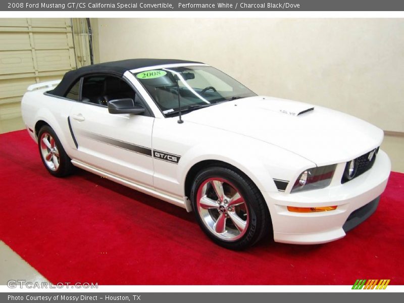 Performance White / Charcoal Black/Dove 2008 Ford Mustang GT/CS California Special Convertible