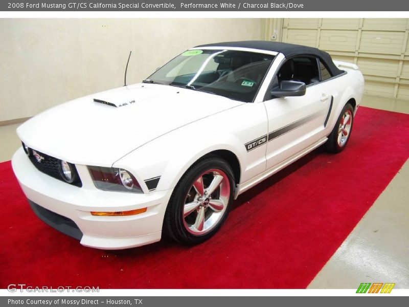 Performance White / Charcoal Black/Dove 2008 Ford Mustang GT/CS California Special Convertible