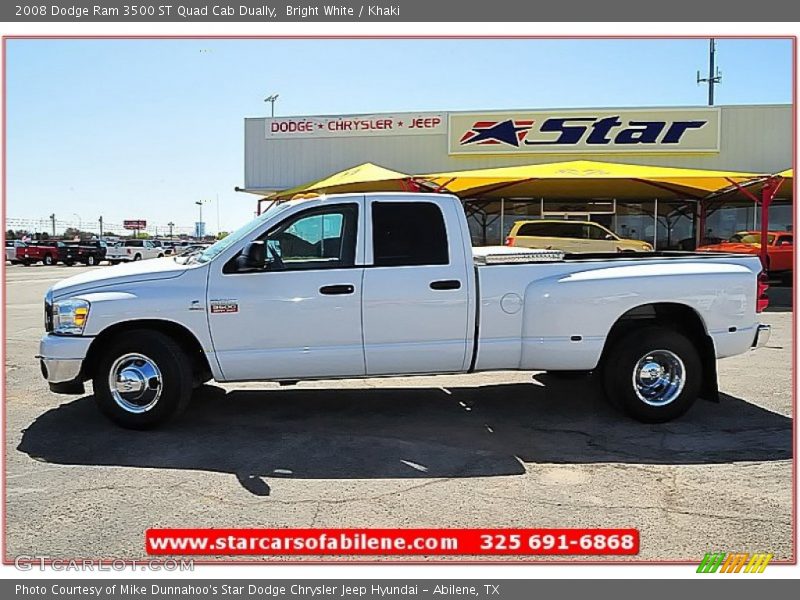 Bright White / Khaki 2008 Dodge Ram 3500 ST Quad Cab Dually