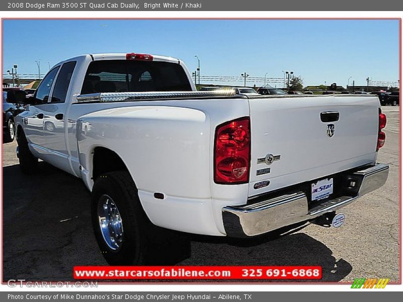 Bright White / Khaki 2008 Dodge Ram 3500 ST Quad Cab Dually