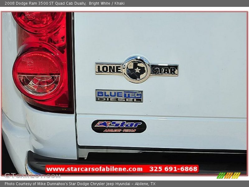Bright White / Khaki 2008 Dodge Ram 3500 ST Quad Cab Dually