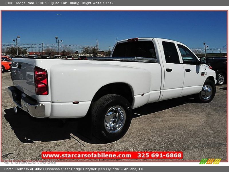 Bright White / Khaki 2008 Dodge Ram 3500 ST Quad Cab Dually