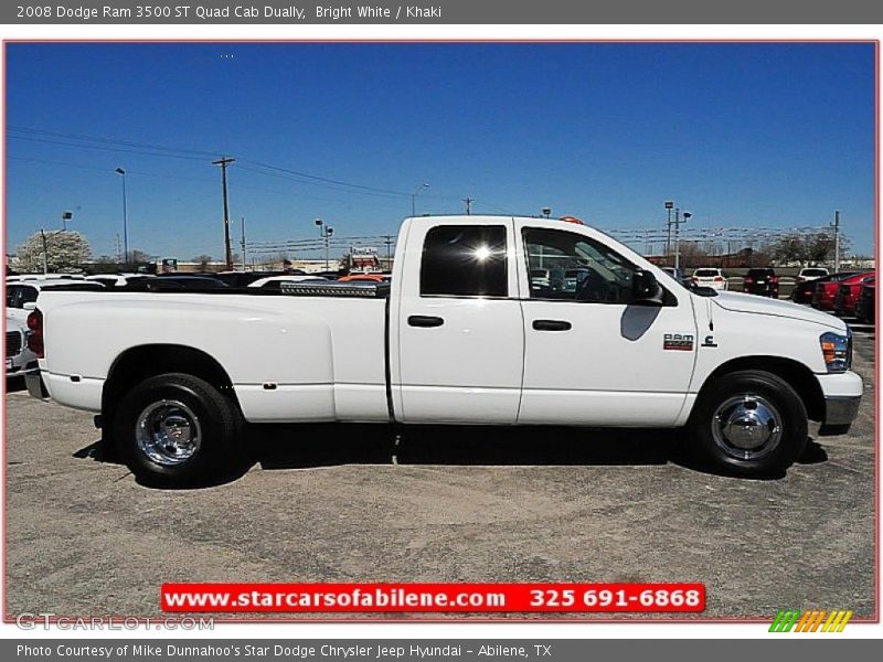 Bright White / Khaki 2008 Dodge Ram 3500 ST Quad Cab Dually
