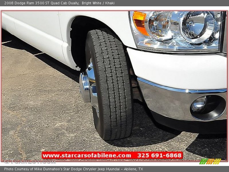 Bright White / Khaki 2008 Dodge Ram 3500 ST Quad Cab Dually
