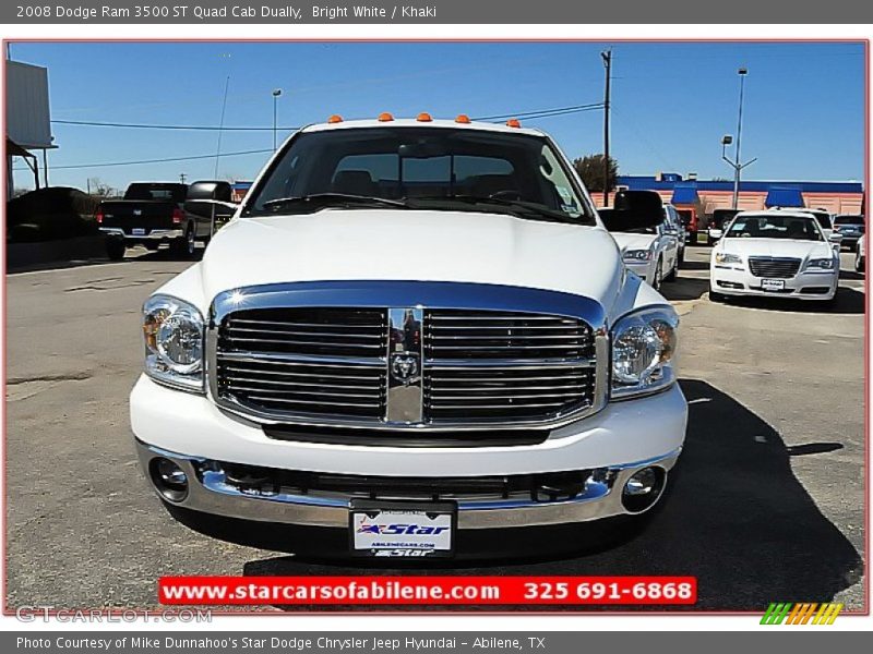 Bright White / Khaki 2008 Dodge Ram 3500 ST Quad Cab Dually