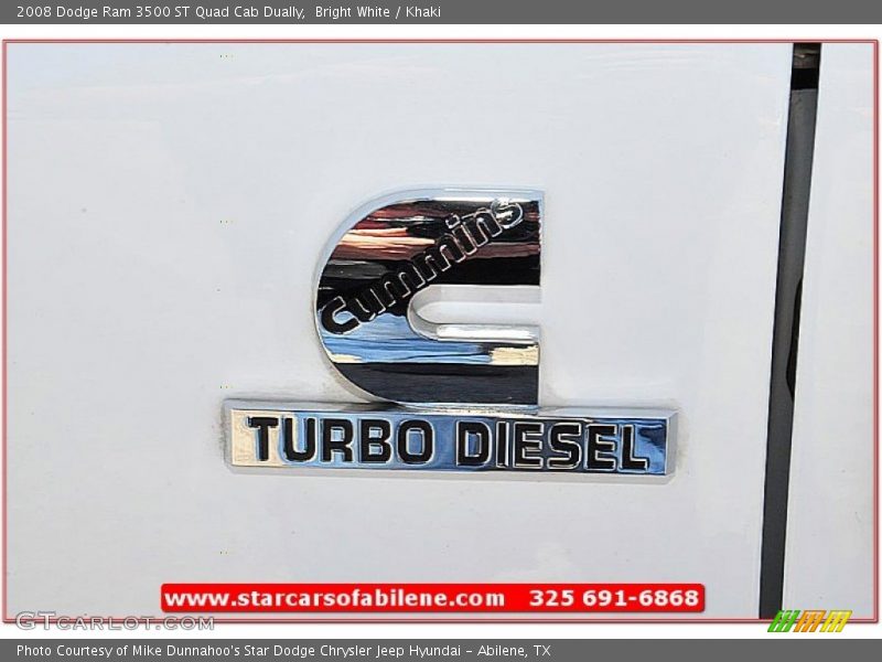 Bright White / Khaki 2008 Dodge Ram 3500 ST Quad Cab Dually