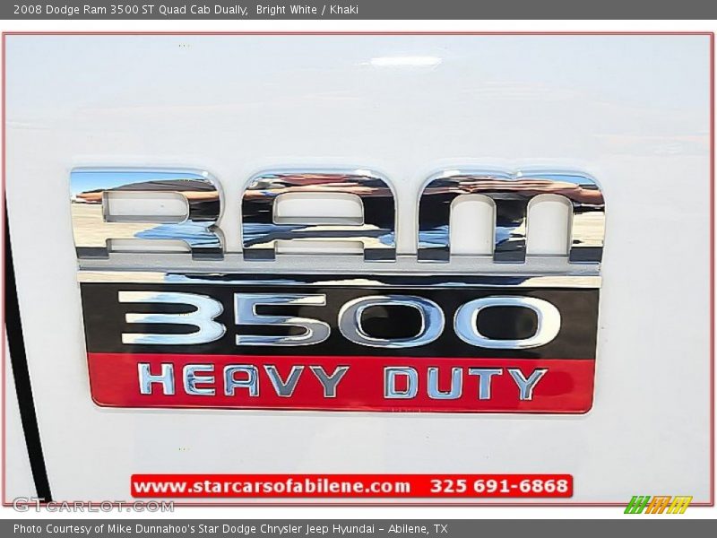 Bright White / Khaki 2008 Dodge Ram 3500 ST Quad Cab Dually