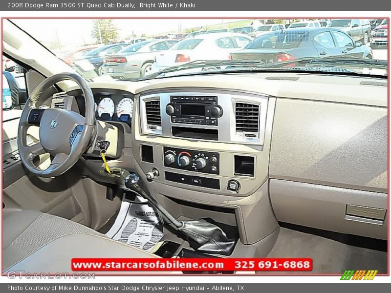 Bright White / Khaki 2008 Dodge Ram 3500 ST Quad Cab Dually