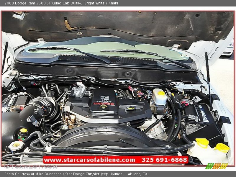 Bright White / Khaki 2008 Dodge Ram 3500 ST Quad Cab Dually