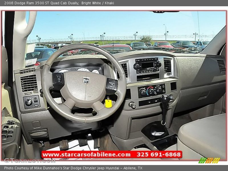 Bright White / Khaki 2008 Dodge Ram 3500 ST Quad Cab Dually