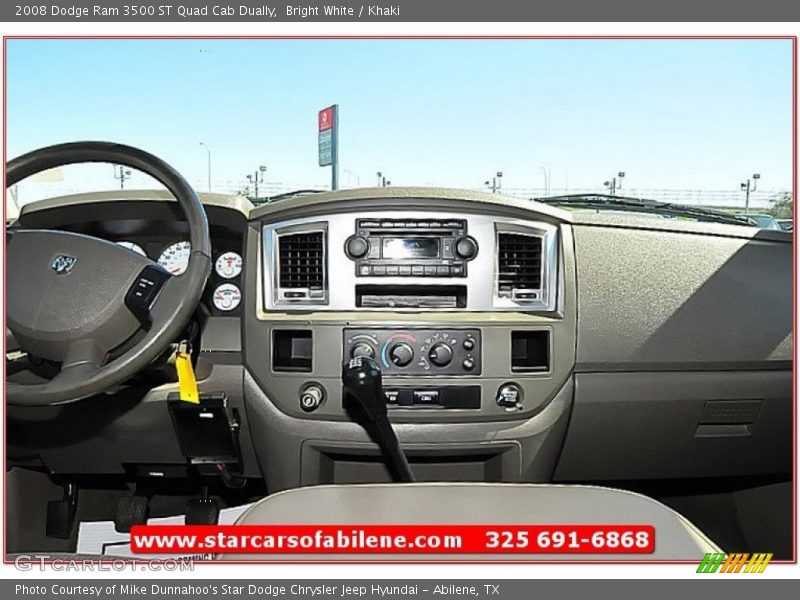 Bright White / Khaki 2008 Dodge Ram 3500 ST Quad Cab Dually