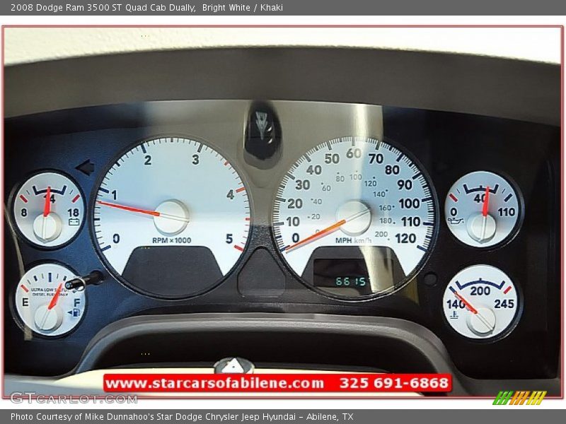 Bright White / Khaki 2008 Dodge Ram 3500 ST Quad Cab Dually