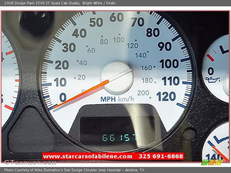 Bright White / Khaki 2008 Dodge Ram 3500 ST Quad Cab Dually