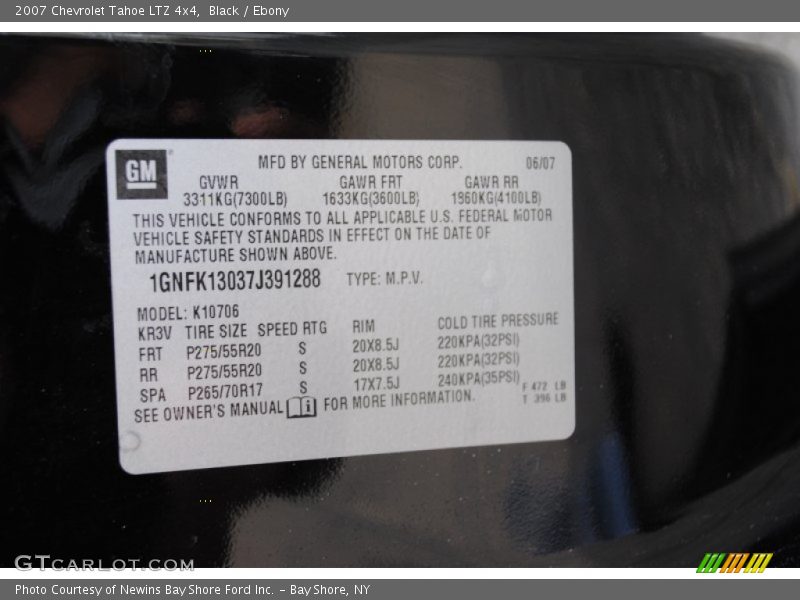 Black / Ebony 2007 Chevrolet Tahoe LTZ 4x4
