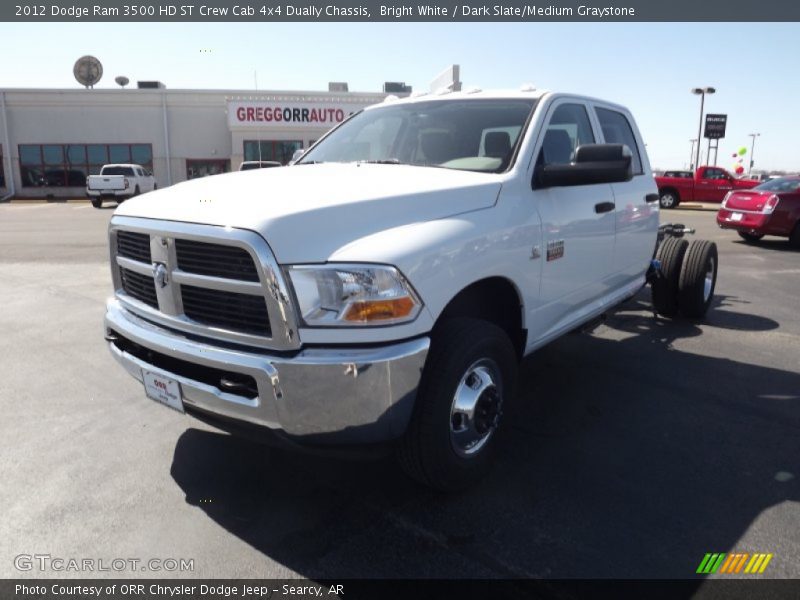 Bright White / Dark Slate/Medium Graystone 2012 Dodge Ram 3500 HD ST Crew Cab 4x4 Dually Chassis