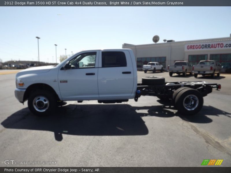 Bright White / Dark Slate/Medium Graystone 2012 Dodge Ram 3500 HD ST Crew Cab 4x4 Dually Chassis
