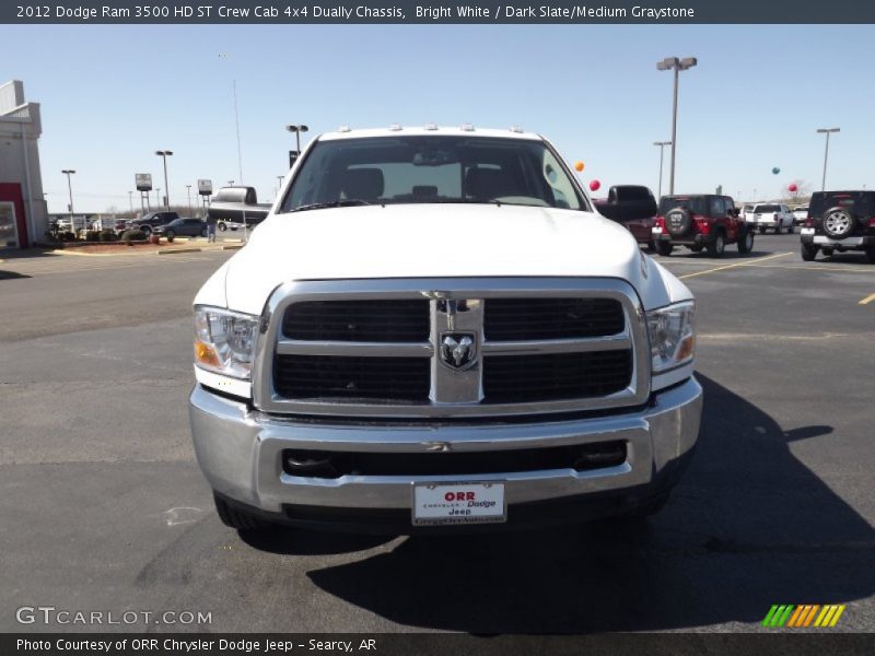 Bright White / Dark Slate/Medium Graystone 2012 Dodge Ram 3500 HD ST Crew Cab 4x4 Dually Chassis
