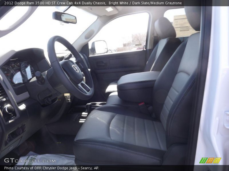 Bright White / Dark Slate/Medium Graystone 2012 Dodge Ram 3500 HD ST Crew Cab 4x4 Dually Chassis